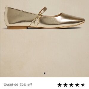 New in Box - Banana Republic Gold Maryjane Ballet Flat / Loafer Size 7